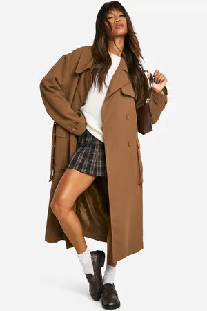 Boohoo Belted Trench Coat - - 8