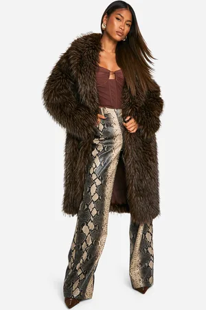 Boohoo Premium Vintage Look Faux Fur Midaxi Coat - - 8