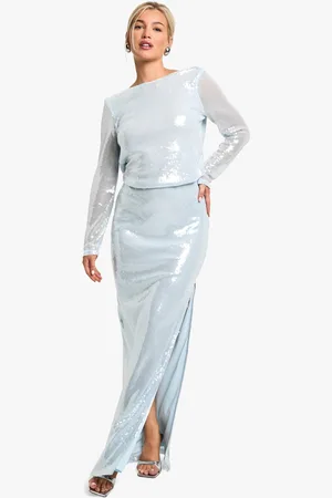 Boohoo Sequin Side Split Maxi Skirt - - 12