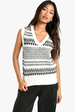 Boohoo Fairisle Knitted Christmas Tank - - S