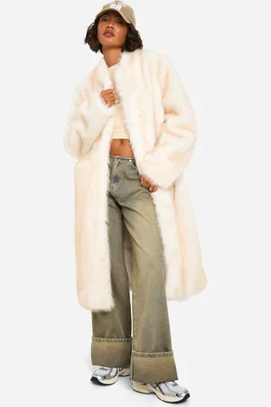 Boohoo Tall Vintage Look Faux Fur Midaxi Jacket - - 6