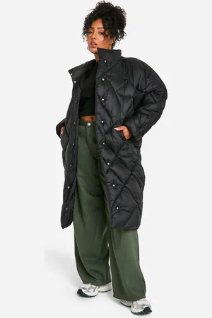 Boohoo Plus Quilted Longline Puffer Coat - - 16