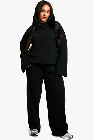 Boohoo Plus Long Sleeve & Wide Leg Trouser Co Ord - - 26