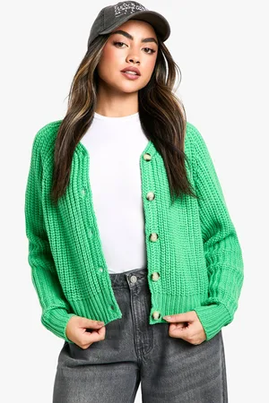 Boohoo Knitted Button Through Cardigan - - S