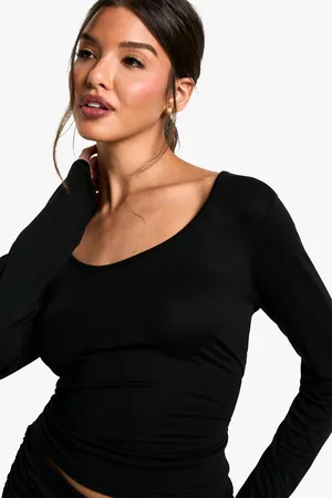 Boohoo Loungewear Scoop Neck Long Sleeve Top - - 6