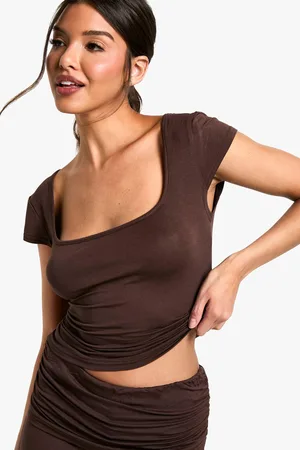 Boohoo Loungewear Square Neck Cap Sleeve Top - - 6