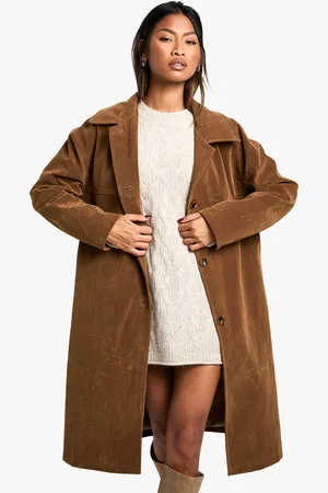 Boohoo Vintage Look Suede Trench Coat - - 16
