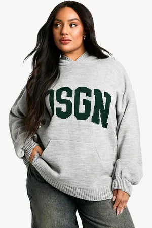 Boohoo Plus Dsgn Knitted Oversized Hoody - - 24-26