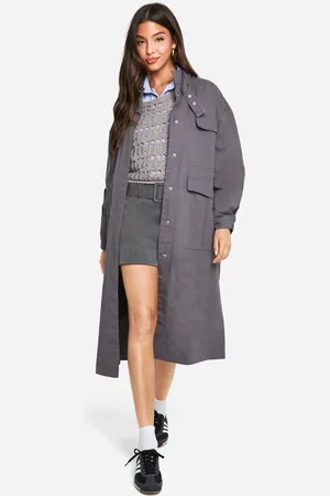Boohoo Utility Pocket Detail Trench Coat - - 8