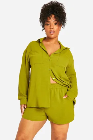 Boohoo Plus Hammered Shirt And Short Co-Ord - - 28