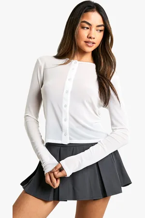 Boohoo Mesh Button Through Cardigan - - 6
