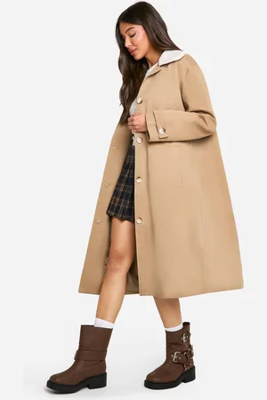Boohoo Borg Collar Trench Coat - - 8