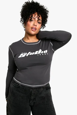 Boohoo Plus Ny Sport Contrast Long Sleeved T-Shirt - - 16