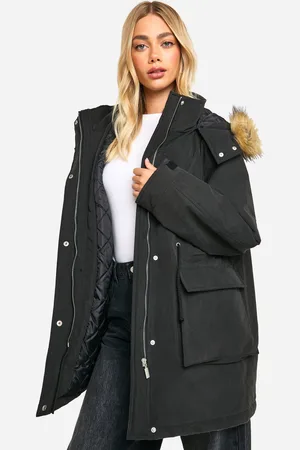 Boohoo Hooded Pocket Detail Parka - - 8
