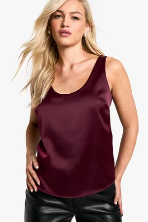 Boohoo Basic Satin Scoop Neck Cami - - 6