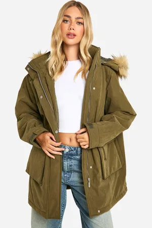 Boohoo Hooded Pocket Detail Parka - - 8