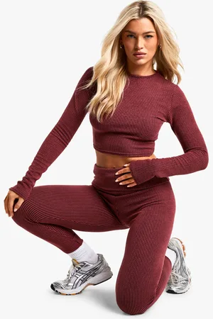Boohoo Two Tone Legging And Long Sleeve Top Set - - 16