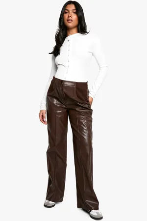 Boohoo Maternity Over Bump Seam Detail Pu Slim Fit Pants - - 8