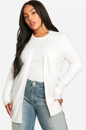 Boohoo Plus Soft Rib Knit Slouchy Boyfriend Cardigan - - 26