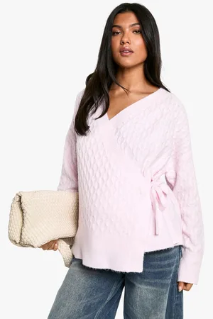Boohoo Maternity Soft Cable Knitted Wrap Cardigan - - 14