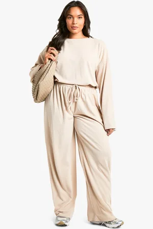 Boohoo Plus Long Sleeve & Wide Leg Pants Co Ord - - 18