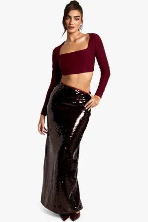 Boohoo Premium Sequin Maxi Skirt - - 6
