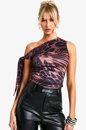 Boohoo Leopard Print Tie Side Top - 6