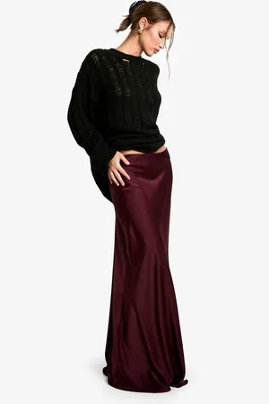 Boohoo Satin Slip Maxi Skirt - - 8