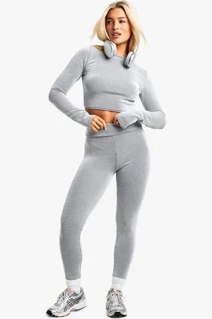 Boohoo Two Tone Legging And Long Sleeve Top Set - - 6