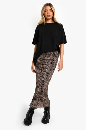 Boohoo Chiffon Leopard Print Midaxi Skirt - - 6