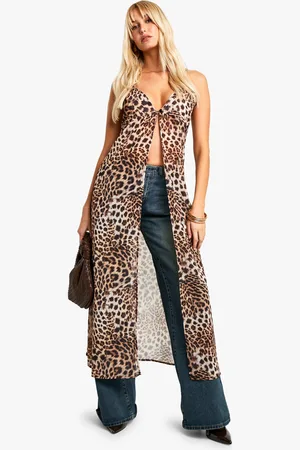 Boohoo Leopard Print Woven Maxi Top - - 10