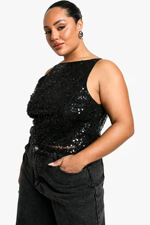 Boohoo Plus Sequin Beaded Racer Tank - - 28