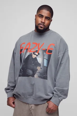 Boohoo Plus Oversized Eazy-E Wash License Print Sweatshirt - - XXXL