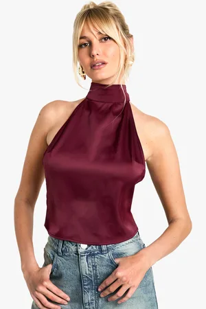 Boohoo Satin Halterneck Cami - - 14