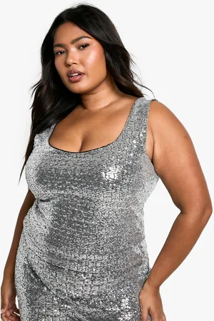 Boohoo Plus Sequin Tank Top - - 28