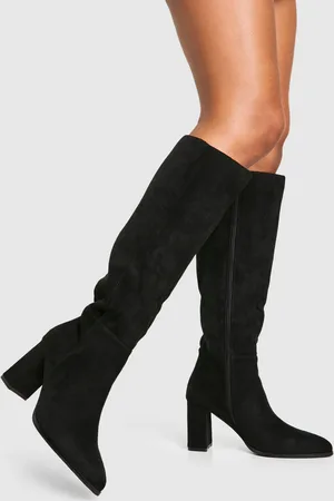 Boohoo Block Heel Knee High Boots - - 9