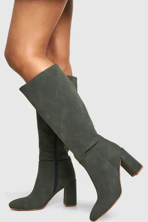 Boohoo Stacked Heeled Knee High Boot - - 5