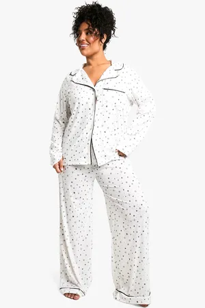 Boohoo Plus Star Print Pants Pj Set - - 18