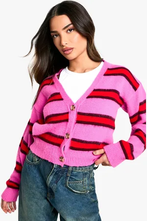 Boohoo Petite Stripe Knitted Cardigan - - 6