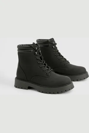 Boohoo Lace Up Hiker Boots - - 5
