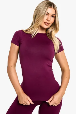 Boohoo Premium Sculpt Seamless Short Sleeve Top - - S