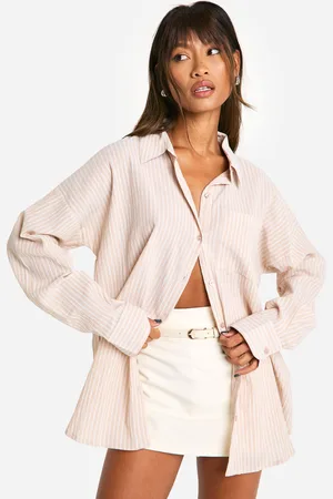 Boohoo Oversized Fine Stripe Shirt - - 6