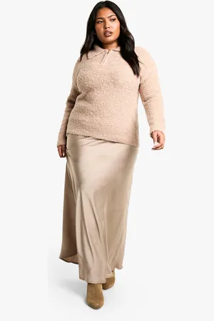 Boohoo Plus Satin Drawcord Maxi Skirt - - 20