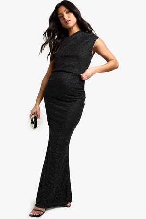 Boohoo Maternity Glitter Stretch Column Maxi Skirt - - 8