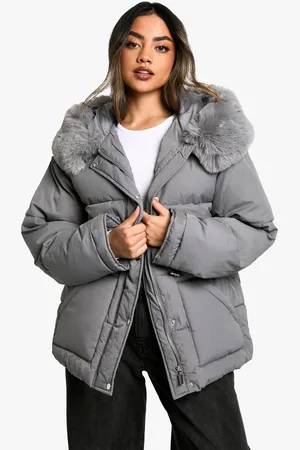 Boohoo Faux Fur Hood Padded Parka - - 8