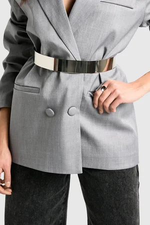 Boohoo Silver Metal Chunky Waist Belt - - ONE SIZE