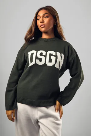 Boohoo Plus Dsgn Crew Neck Knitted Jumper - - 28