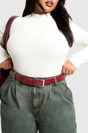 Boohoo Plus Cherry Chunky Buckle Waist Belt - ONE SIZE