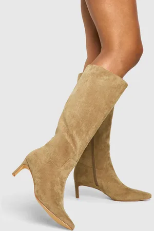 Boohoo Low Stiletto Knee High Boots - - 5