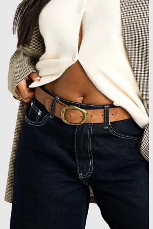 Boohoo Abstract Brushed Buckle Belt - - S/M